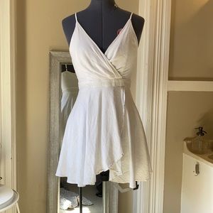 White Linen-like fabric Summer Dress